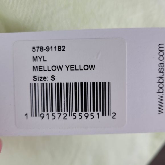 Bobi Los Angeles Mellow Yellow Shoulder gathered Muscle Tee - Picture 6 of 7